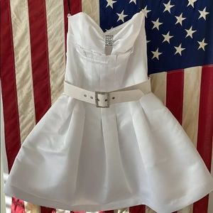 Betsey Johnson Bridal White Satin Dress RHOC Sz 4